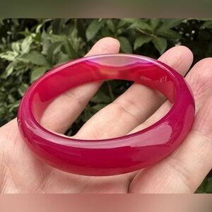 56mm Grade A peach Red Burma Jade Jadeite Bracelet Bangle